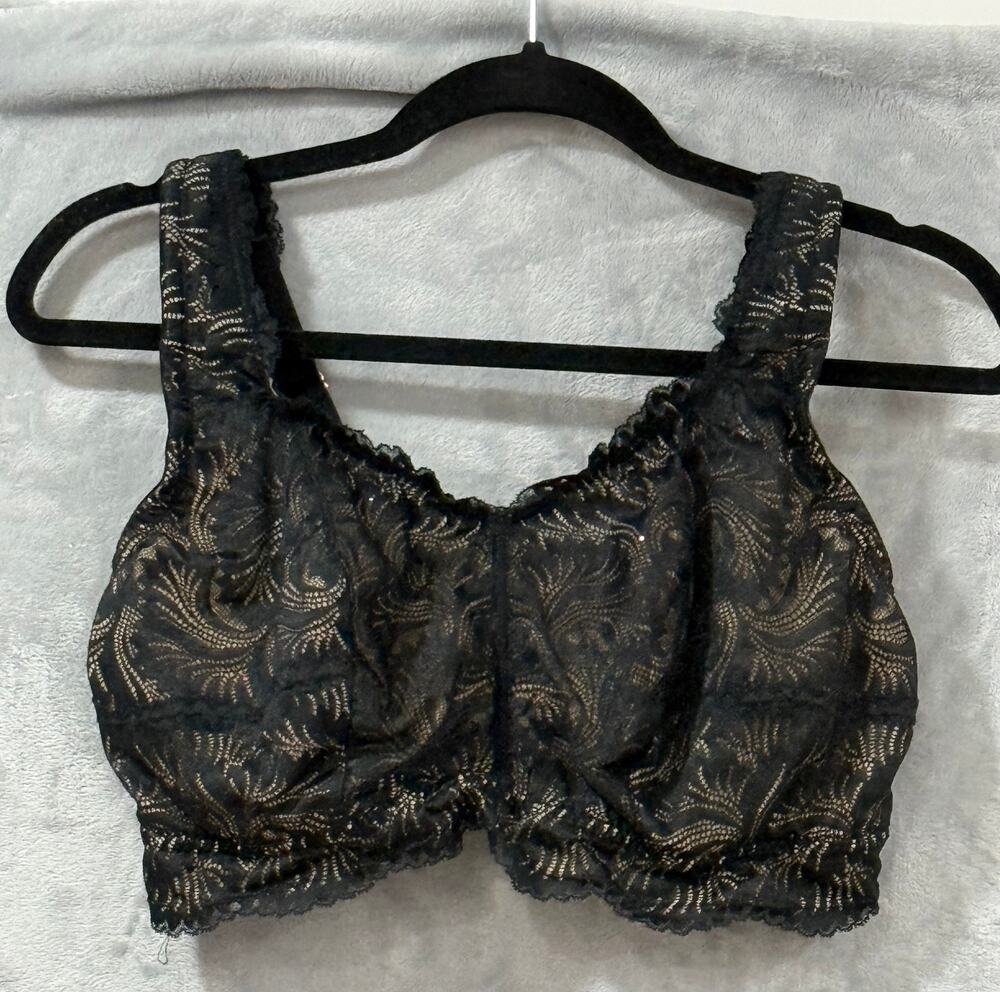 Behave Wireless Lounge Bra Black Lace Goth Full Coverage Size 9: Fits 38-40 DD-F